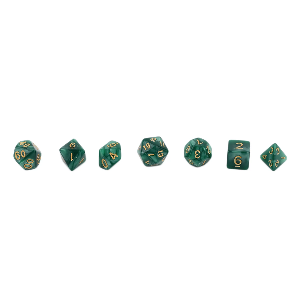 Яркий набор из 7 предметов, креативные многогранные акриловые Dice16-20Mm с жемчугом D4 D6 D8 D10 D12 D20