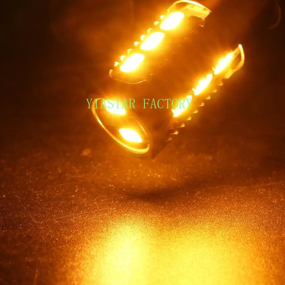 Yiastar 50pcs 1157 BAY15D 3157 7443 5630 22 SMD LED Dual Colors White Amber Switchback DRL Parking Brake Turn Signal Light | Автомобили и