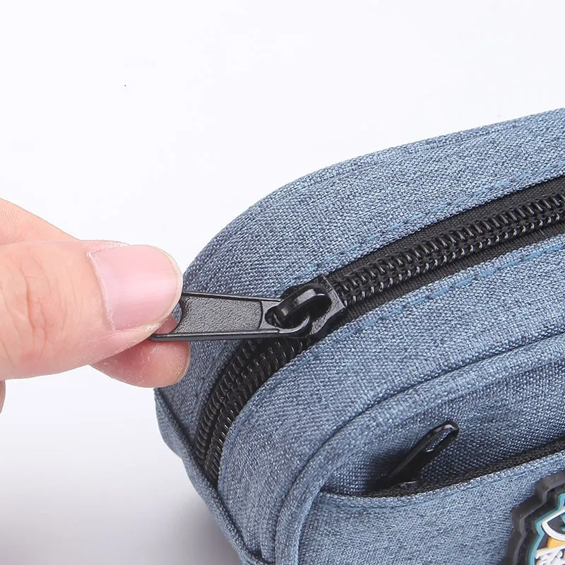 

High-end canvas pencil case School supplies storage bag stationery bag Large pencil cases for boys student pen case Handsome bag