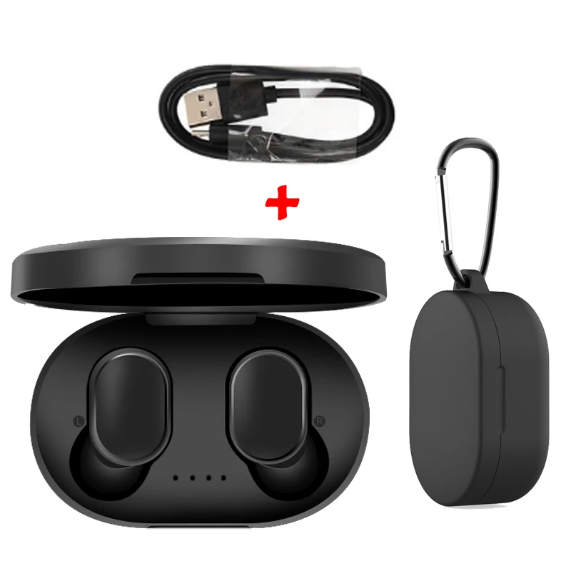 Black Black case A6S беспроводные наушники спортивные наушники Bluetooth 5,0 TWS наушники с шумоподавлением микрофон для iPhone huawei samsung Xiaomi Redmi - Цвет: Black Black case