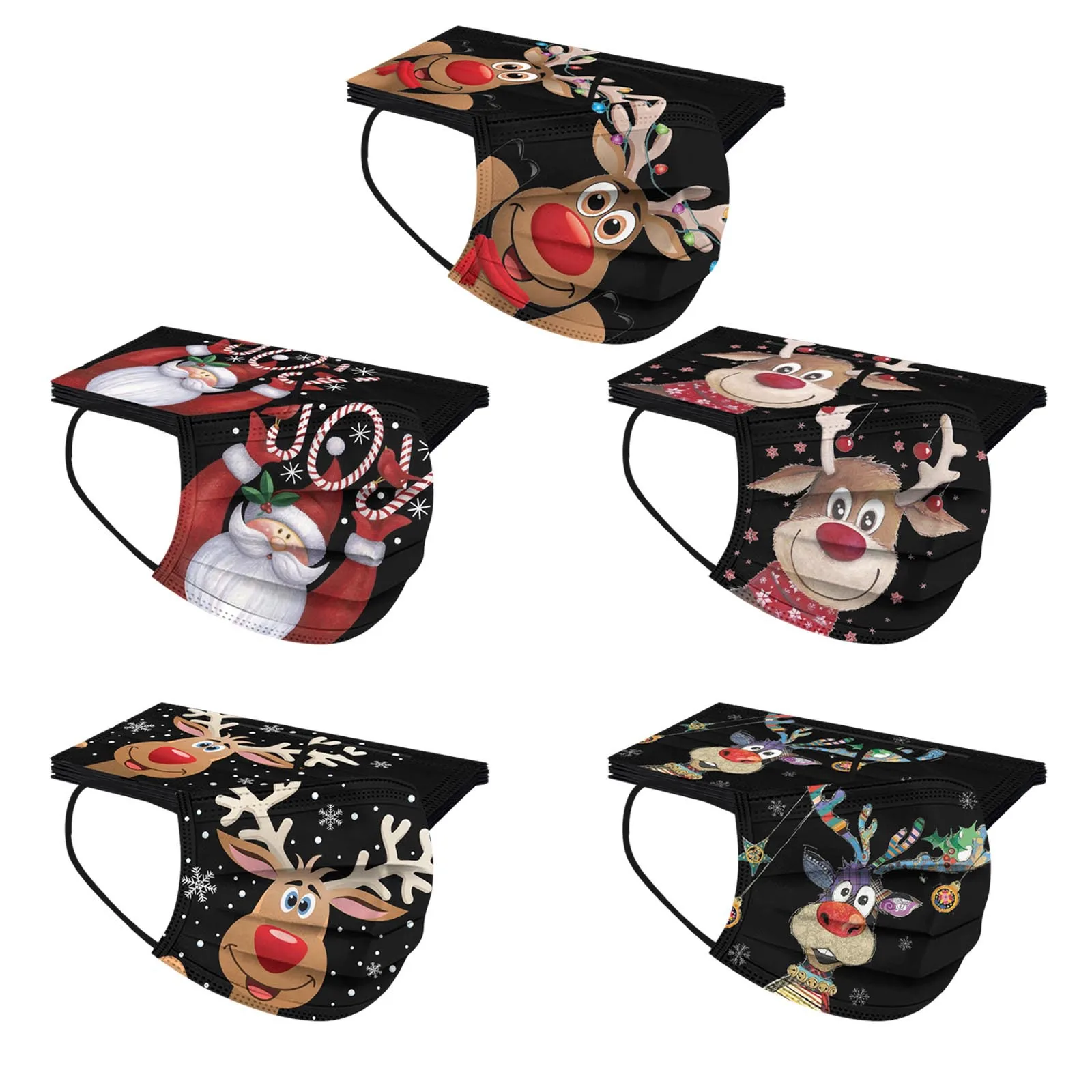 

10pc Disposable Christmas Snowman Cosplay Anime Adult Facemask Breathable Safety Masks Mascarillas Halloween Costume Mask