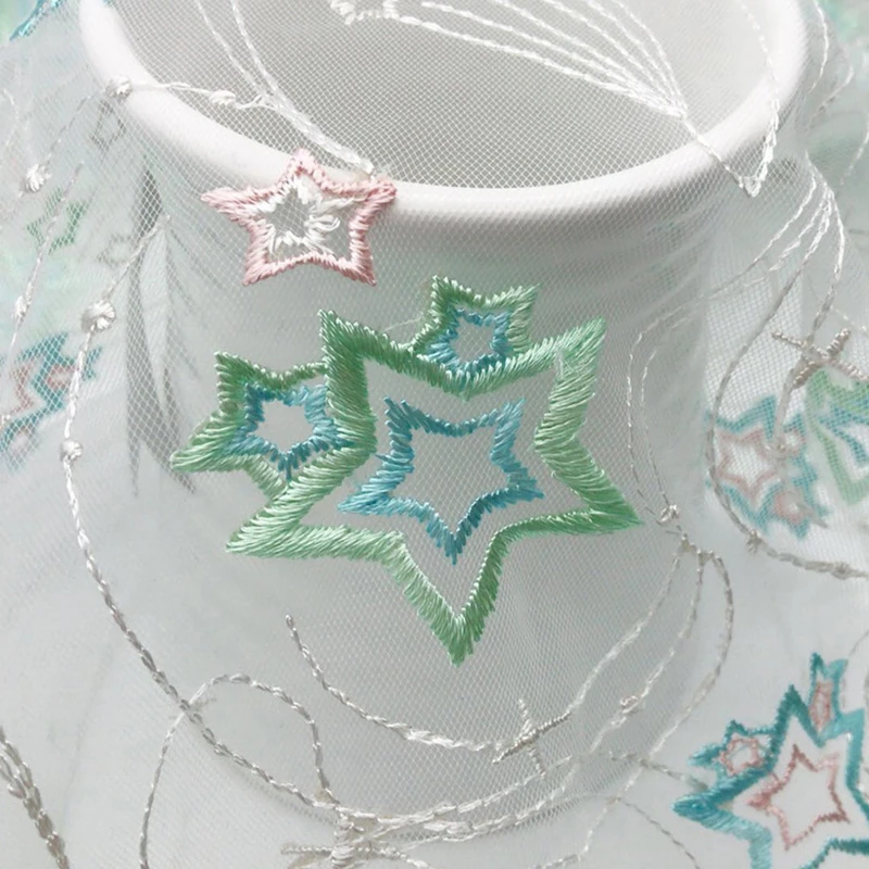 130X100CM Кружева Вышивка Кисея Узор в виде космоса из сетчатого материала с бахромой