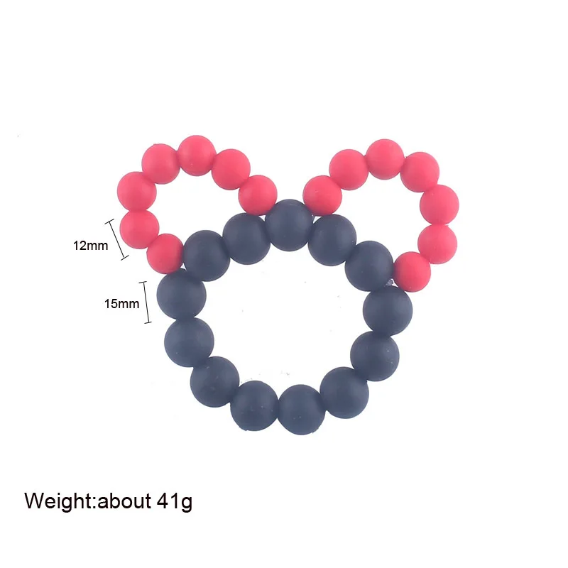 

Silicone Baby Teething Beads Food Grade Cartoon Mouse Shape Beads For Necklaces Baby Teether Toy Nursing Baby Accessories