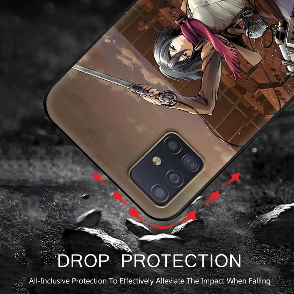 

Japanese Anime attack on Titan Phone Case for Samsung Galaxy A51 A71 A21S A12 A11 A31 A52 A41 A32 5G A72 A02S Silicon Back Cover