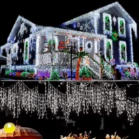 street garland winter house christmas decorations christmas lights festoon icicle garland curtain light droop 0 50 60 7m