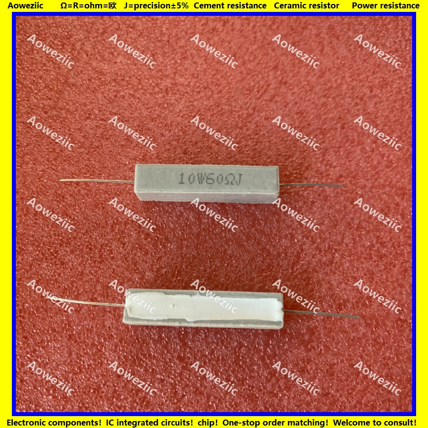 Горизонтальный цементный резистор RX27 10 Вт 60 Ом R 10W60RJ 10W6 0R керамическое