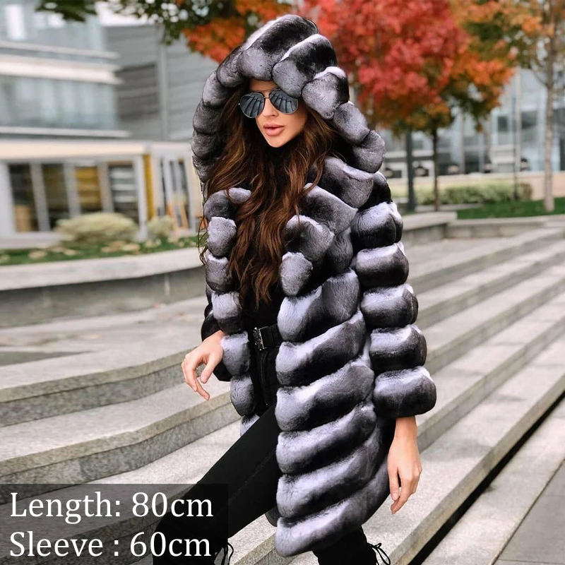 Winter Women Natural Rex Rabbit Fur Coat Stand Collat 2022 New Trendy Woman High Street Full Pelt Genuine Rex Rabbit Fur Jacket