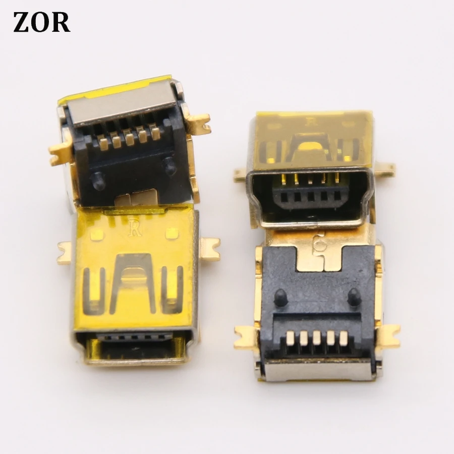 10 шт./лот USB разъем MINI 5P SMD интерфейс 5Pin Тип B Dip 4 ножки фиксированный правый угол PCB