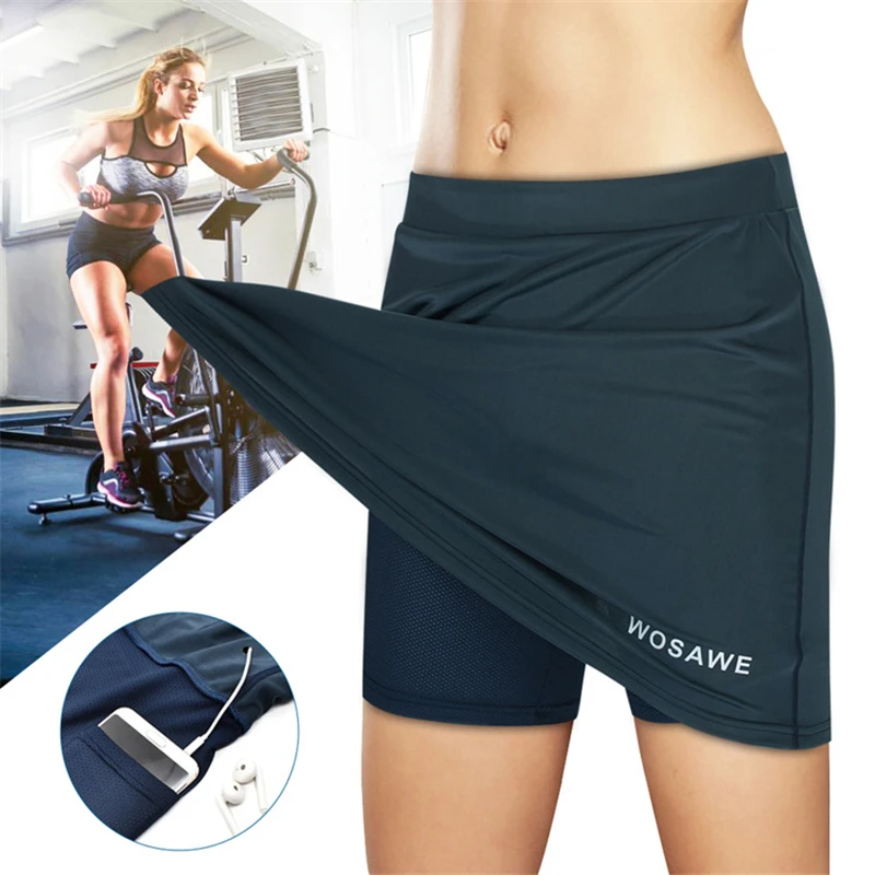 

Женские однотонные юбки-шорты для горных велосипедов, цельнокроеные эластичные спортивные амортизирующие брюки с силиконовой подушкой