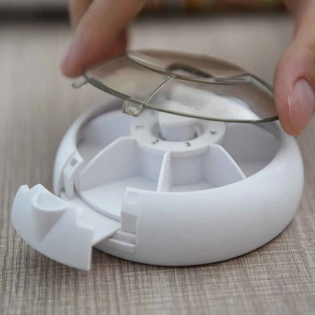 

Round Pill Box Portable Organizer Pill Case Medicine Drug Tablet Dispenser Organizer Storage Case Travel Pill Storage Box