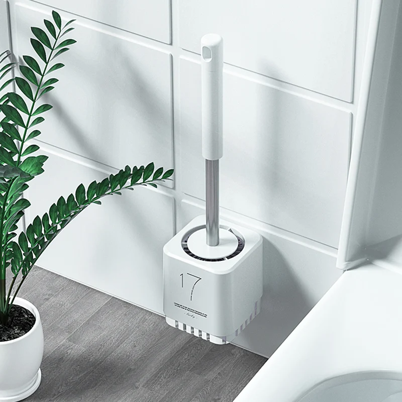 Ванная комната туалет ложки с длинной ручкой силиконовая щетка для унитаза