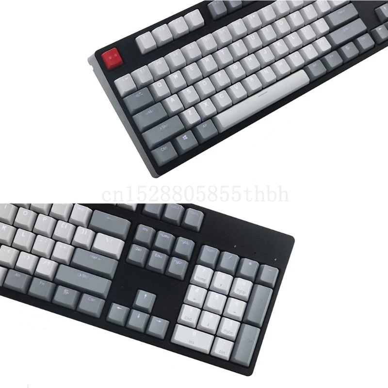 Винтажный стиль OEM профиль Толстая PBT выстрел подсветка RGB клавиши Серый Белый