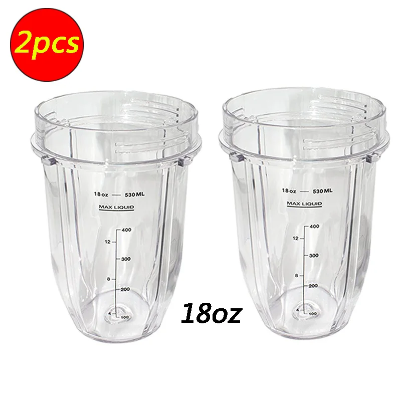 2PCS Portable 18 oz Ounce Cup Spare Replacement Parts Accessories for Nutri Ninja Auto-iQ 900W 1000W and Duo Blenders Juicer