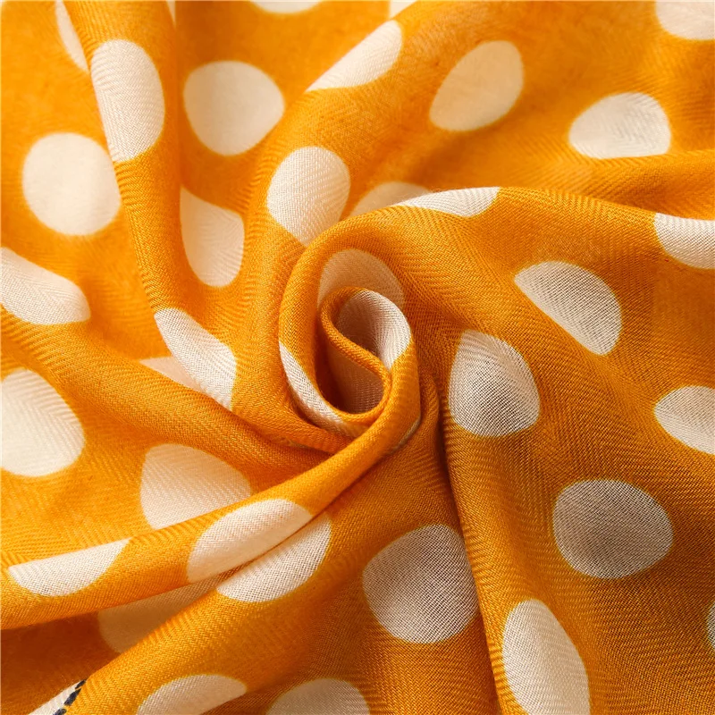 

New Fashion Autumn Women Viscose Scarf Polka Dot Stripe Tassel Beach Hijab Shawls and Wraps Female