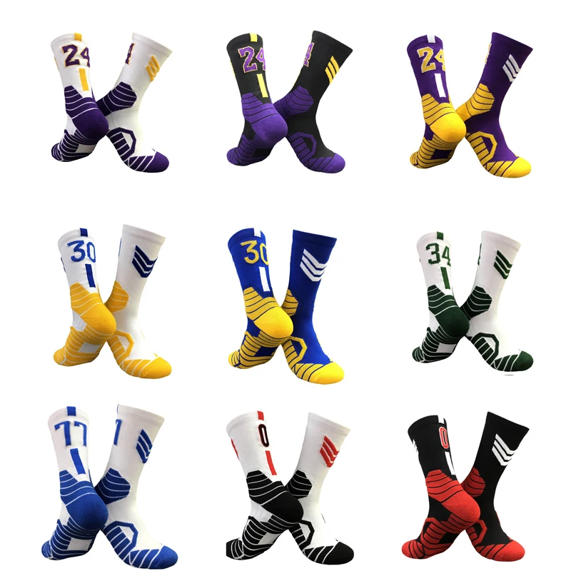 

Professional Super Star Basketball Socks Elite Thick Sports Socks Non-slip Durable Skateboard Towel Bottom Socks Stocking