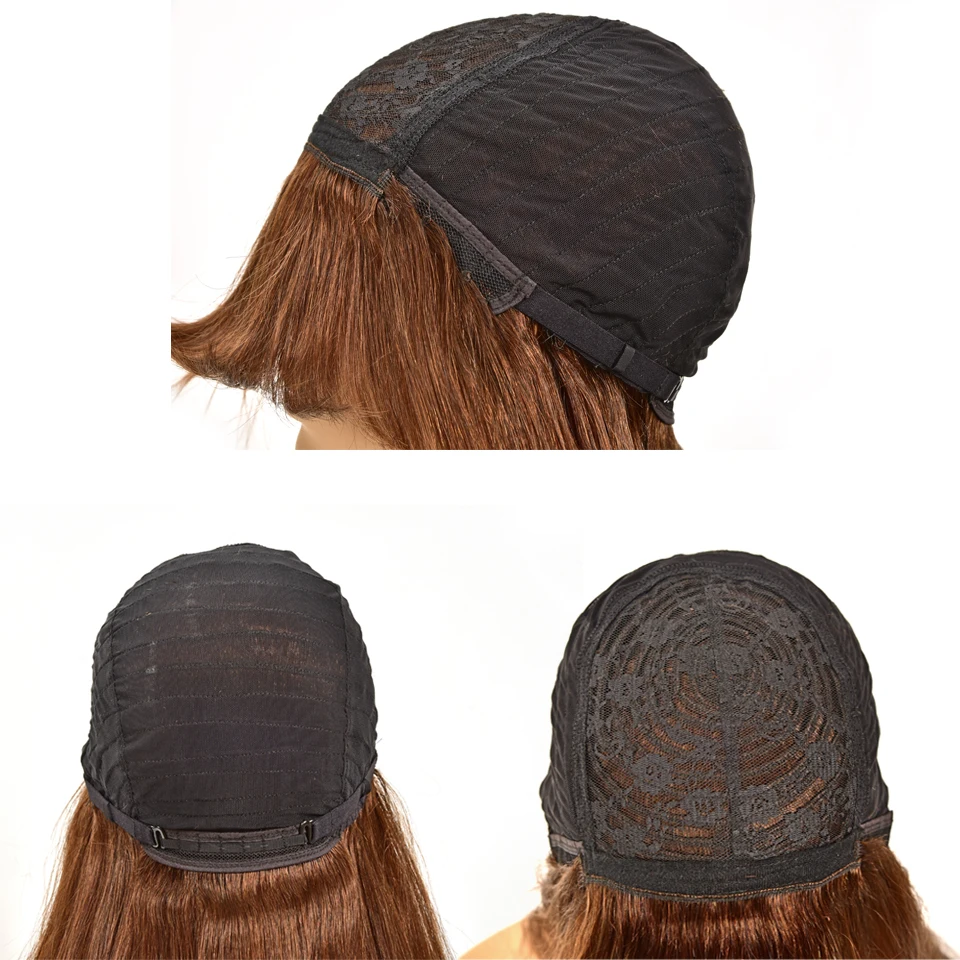 

28 30 inch long hair wig Brazilian body wave wig with bangs #30 honey brown blonde wig ombre colored human hair wigs for women