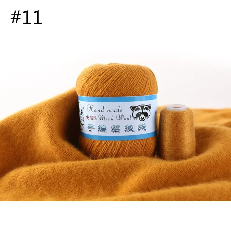 11 50g Soft Mink Wool Yarn Hand-knitted Luxury Cashmere Crochet Knitted Crochet Knitting Scarf M0XD - Color: 11