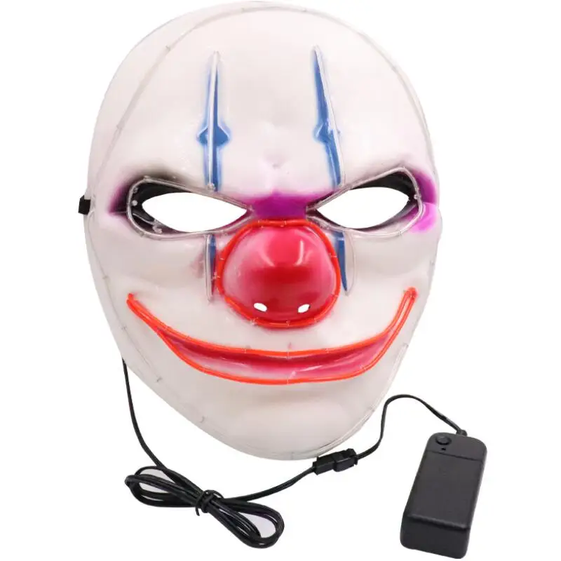 Маска для Хэллоуина светодиодный светильник светящаяся маска ужаса Джокера