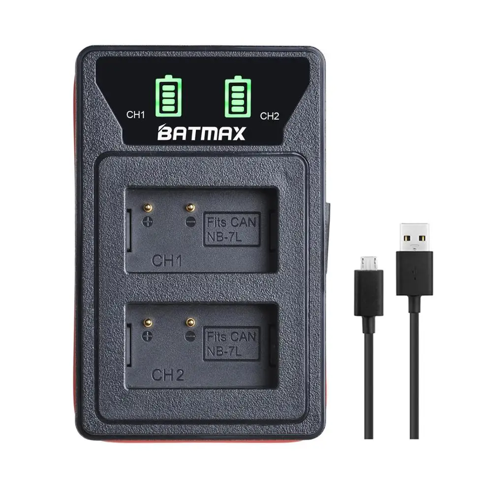 2 шт. NB 7L NB7L литий ионный аккумулятор + Встроенный двойной ЖК дисплей USB зарядное