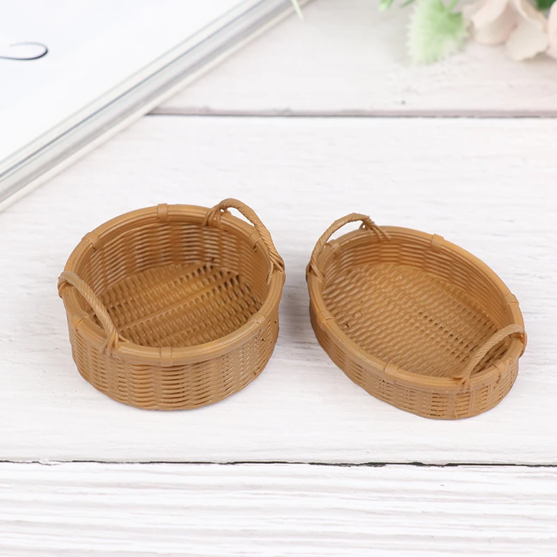 

1:12 имитация кукольного домика миниатюрная фотомагнитная корзина для хлеба и еды для хранения фотоигрушек