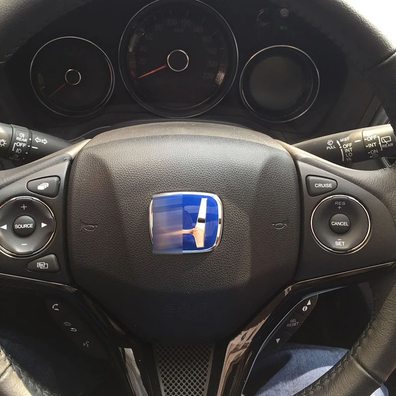 Синий 1 шт. красная эмблема на руль для Honda JAZZ Accord Civic Odyssey CRV City FIT S2000 CRZ JDM наклейка - Название цвета: Синий