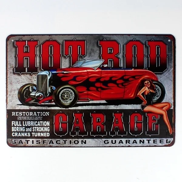 

Горячий стержень гараж металлический жестяной знак 20*30 см Наклейка Декор Бар Паб домашний винтажный Ретро плакат комиксы наклейка