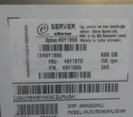 49Y1866 49y1870 5110 600G 15K SAS 3,5 DS3512