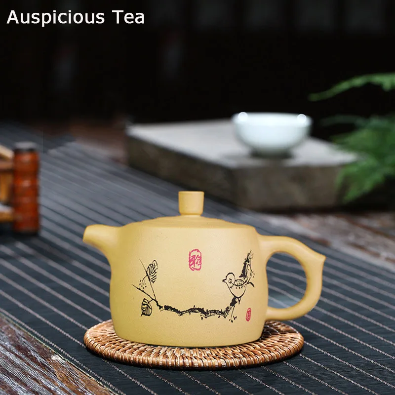 

320ml Hand Painted Yixing Teapot Handmade Purple Clay Green Tea Pot Kung Fu Zisha Teapot Tea Set