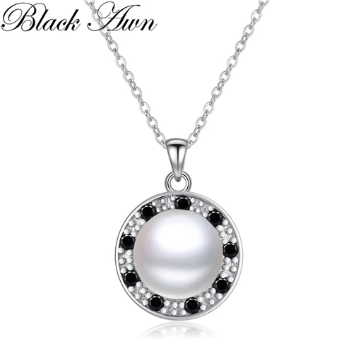 Черное серебряное ожерелье AWN серебряного цвета горка ожерелье Женские Ювелирные изделия классические круглые ожерелья и подвески K075