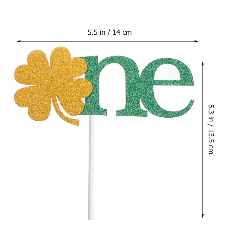 

6pcs St. Patricks Day Topper Cake Dessert Inserts Glitter Cake Decorations