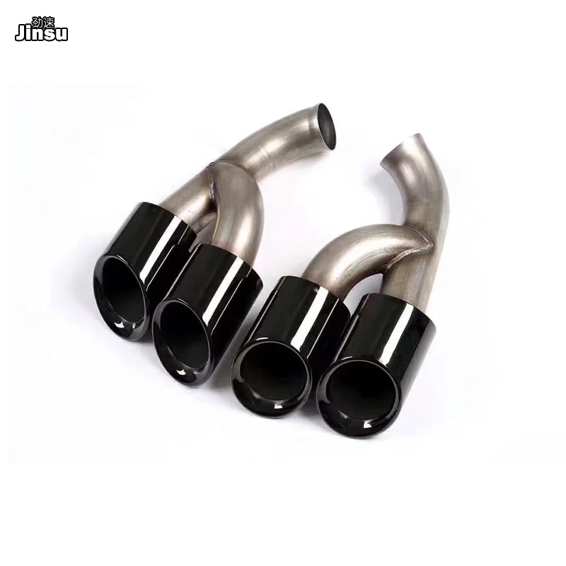 Черный глянец выхлопные наконечники Глушитель Трубы для Porsche Cayenne 958 2 2015 2016 2017 год