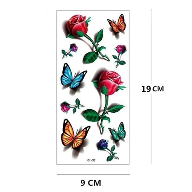 Best Temp Body Art Temporary Tattoos Set 3D Fake Tattoo Adult Kids Butterfly Flower Waterproof Sticker QQ99 | Красота и здоровье