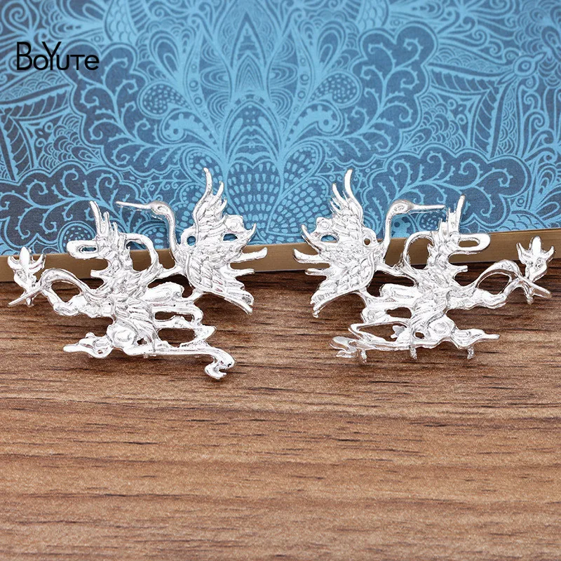 

BoYuTe Wholesale 10Pcs Metal Alloy 48*37MM Crane Jewelry Materials Diy Hand Made Accessories Parts
