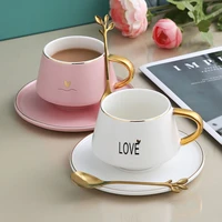 european style macarone coffee cup exquisite light luxury gold dish home office water gift