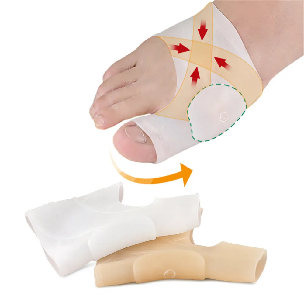 

1 Pair of Big Toe Overlap Silicone Gel Bonny Splint Big Toe Separator Overlap Spreading Corrector Hallux Valgus foot Massager