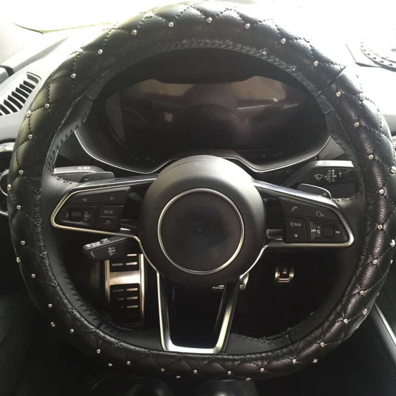 Автомобиль из натуральной кожи с камнями рулевое колесо Крышка для audi TT D форма
