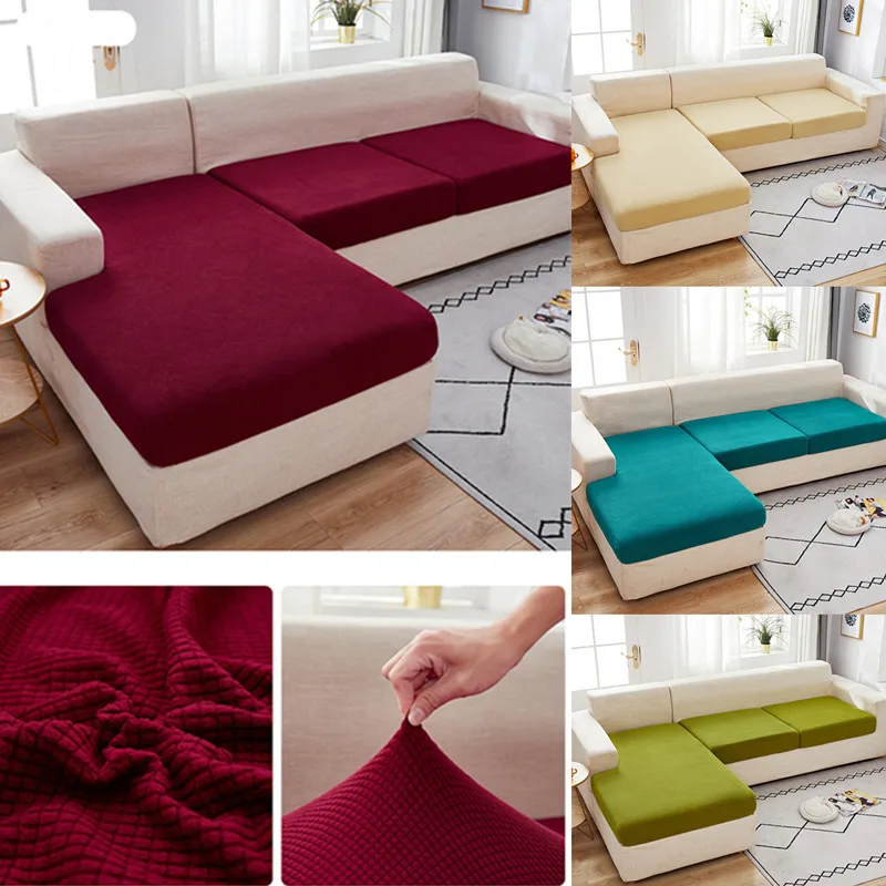 

Solid Color Sofa Cushion Cover Seat Corn Fleece Stretch Couch Slipcover For Living Room Thickened Dust 1/2/3/4/5 seat Covers