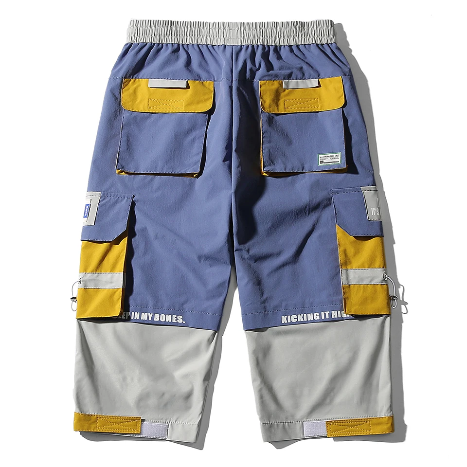 Мужские летние шорты-карго в стиле хип-хоп с несколькими карманами и боковой