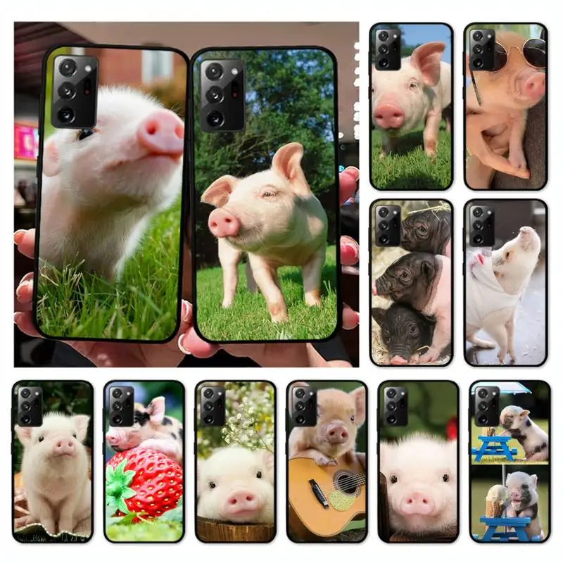 

Cute Little Pink Pet Pig Phone Case for Samsung Note 20 Ultra 10 pro lite plus 9 8 5 4 3 M 30s 11 51 31 31s 20 A7