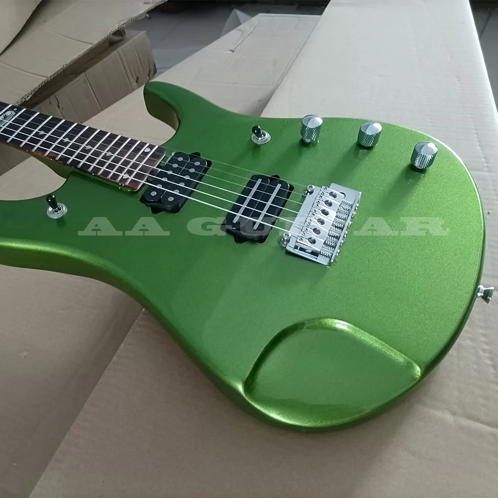 Бесплатная доставка электрическая гитара с 6 струнами цвет металлик-зеленый