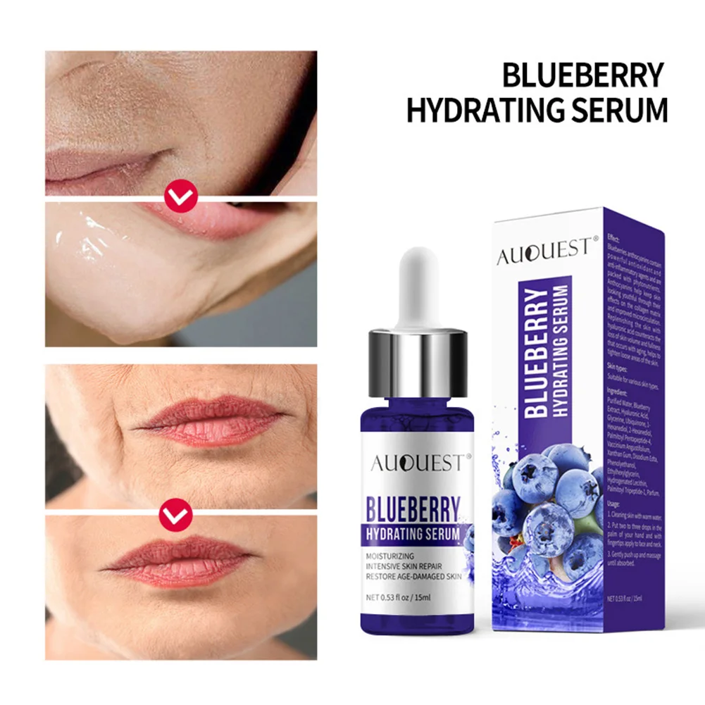 

Blueberry Face Serum Moisturizing Hydrating Essence for Reducing Pores Dark Spots Anti-Aging Serum Skin Care Fast Delivery