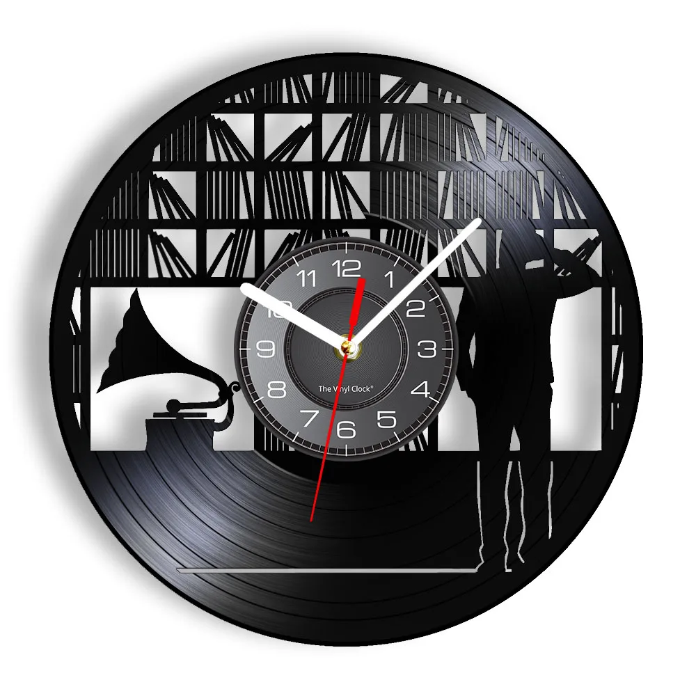 Collector Rock & Roll Vinyl Record Vintage Silent Wall Clock Vinyl Music Record Wall Clock Music Lover Cut Out Longplay Artwork