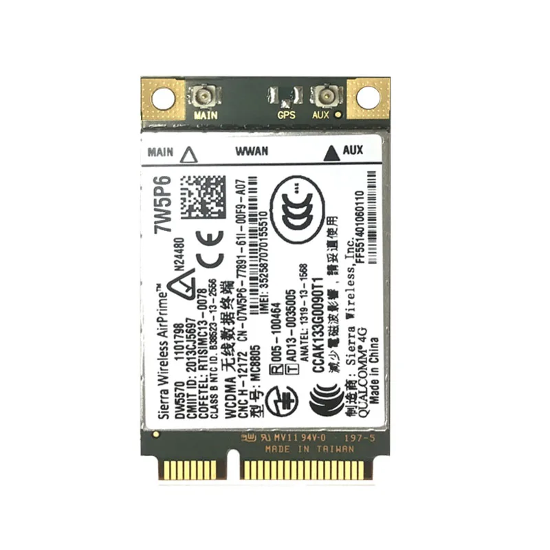 Разблокированный широкополосный мобильный модуль MC8805 DW5570 7W5P6 HSPA + WWAN 4G для DELL Latitude