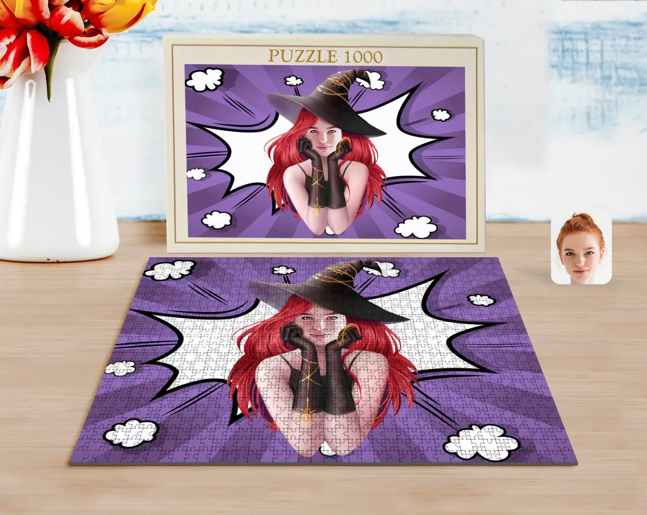 

Personalized Women 'S Witch Caricature of 1000 Piece Professional Puzzle-2