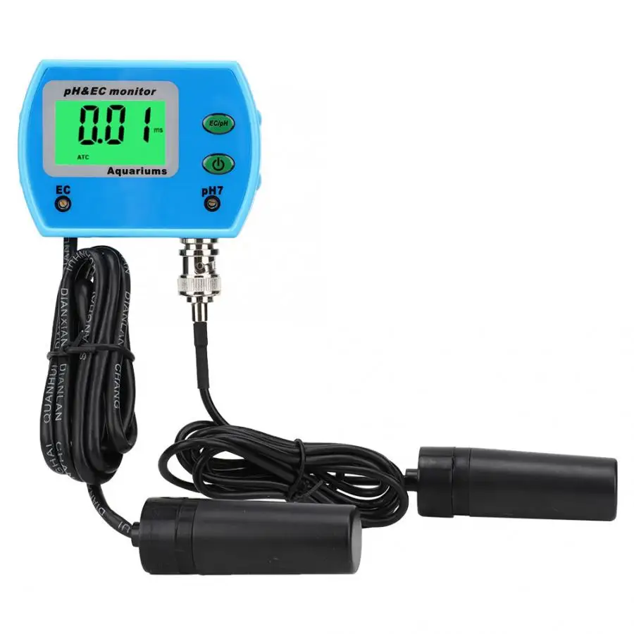 Профессиональный 2 в 1 рН метр EC Многофункциональный монитор качества воды PH/EC