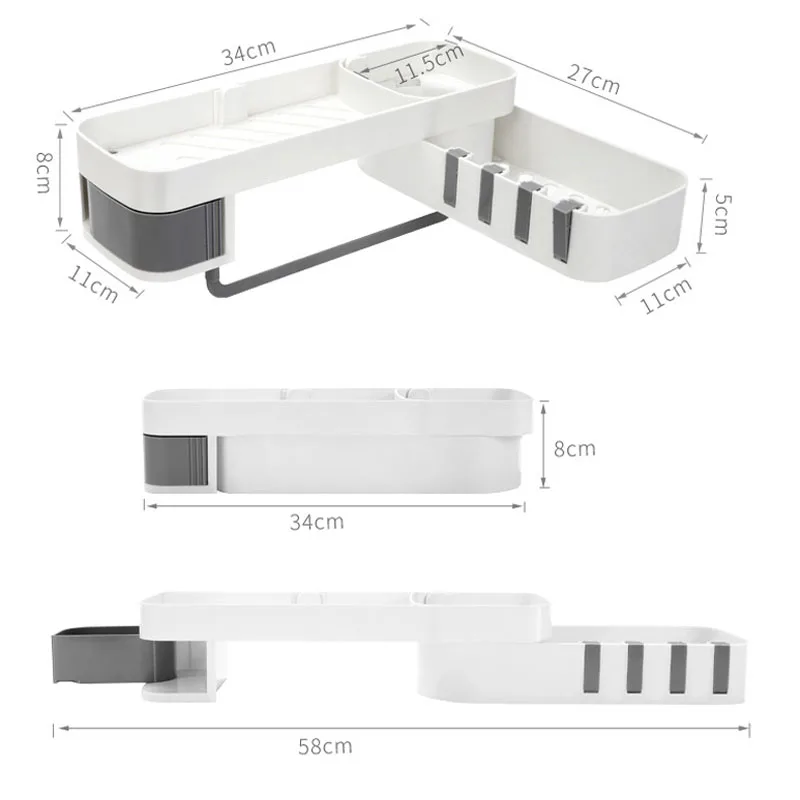 Новый вращающийся стеллаж для хранения Бесплатная удар настенный Ванная комната