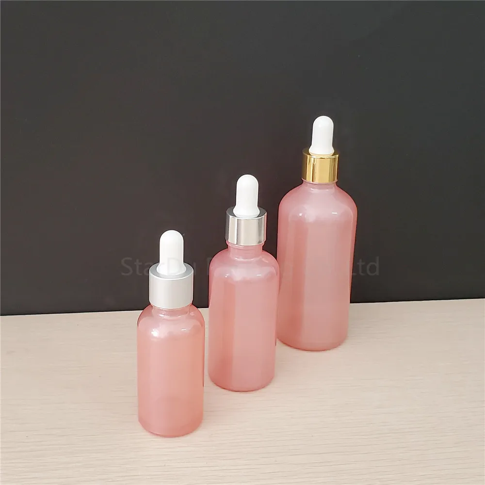 

10pcs/lot 30ml 50ml 100ml glass dropper bottle, 30cc pink essential oil empty bottles