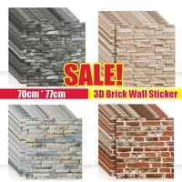 5pcs 3d brick wall sticker retro stone pattern self adhesive anti collision peel and stick wallpaper foam panel diy wall decor