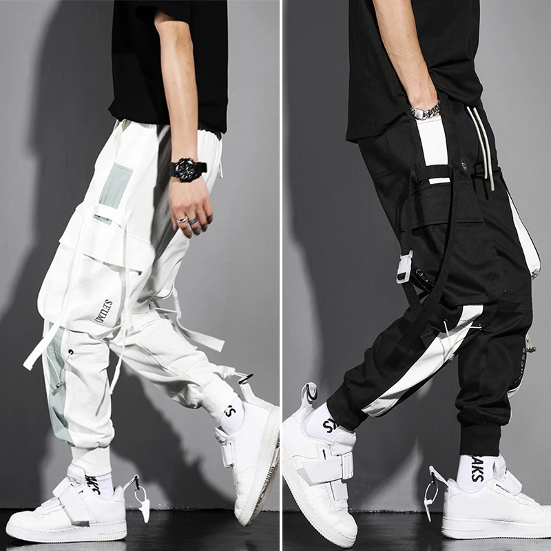 

2021 Fashion Hip Hop Casual Men Pants Cargo Pants Trouser Joggers Sport Pants Streetwear High Waist Stylish Big Pockets Male