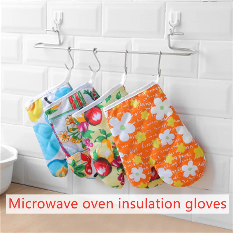 

Microwave Cooking Heat Insulation Gloves Oven Glove Kitchen Potholder Hot Surface Handler Thick Insulation Gloves Random Color